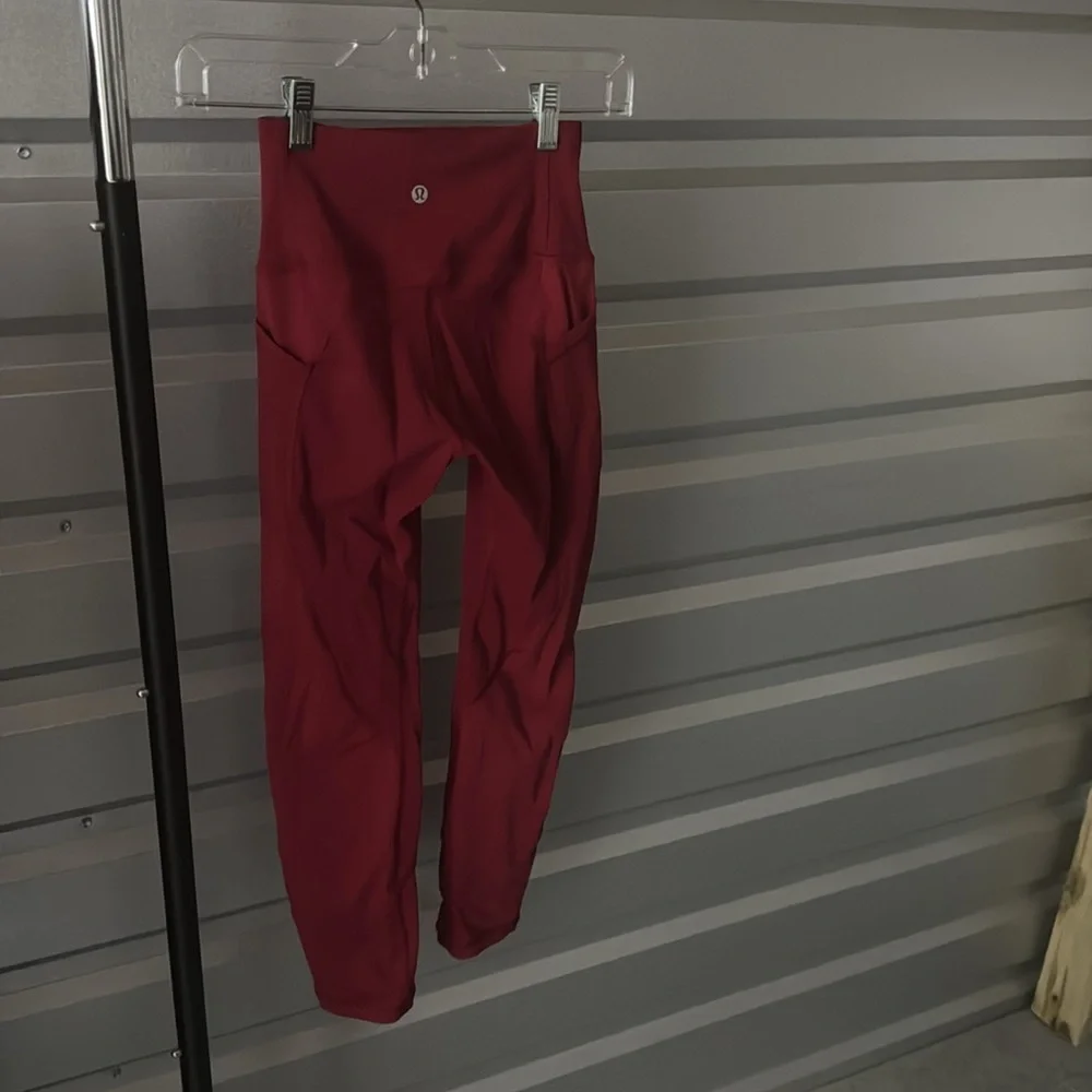 Lululemon Maroon Leggings, Size 2